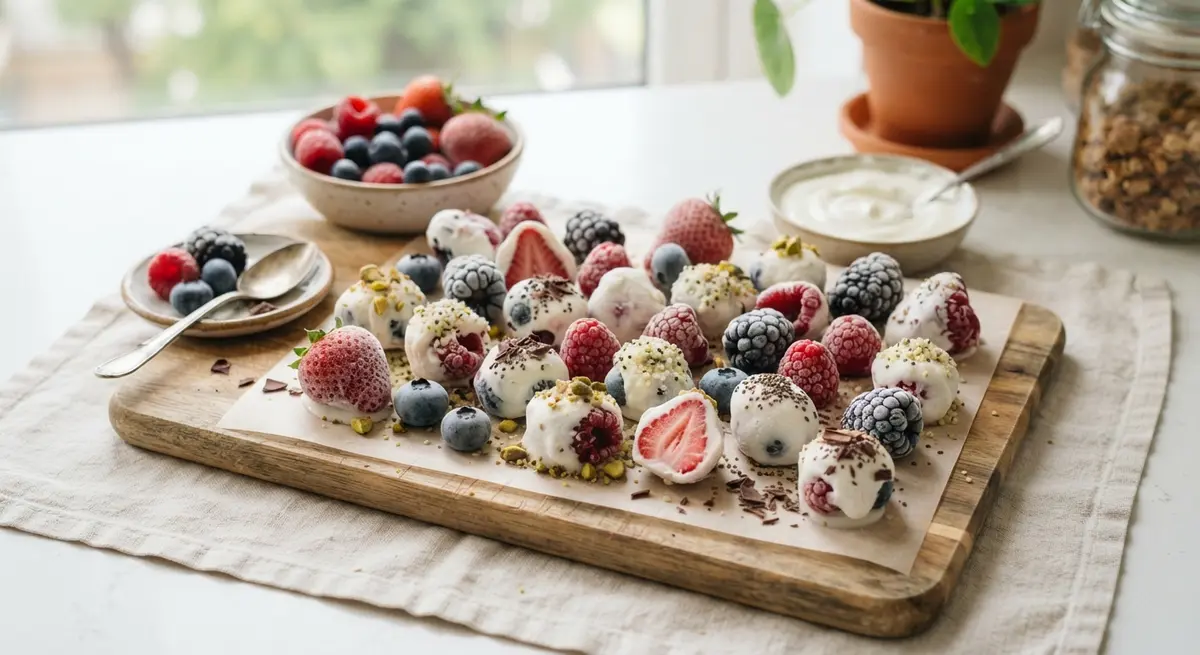 Yogurt-Dipped Berry Bites